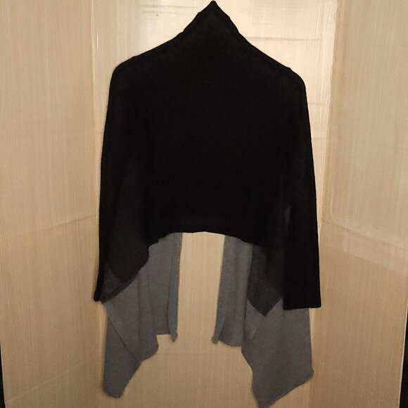 Allison Brittany Black Grey Open Cardigan Sweater Large - Picture 2 of 6